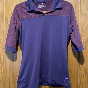 Nike Golf Tour Performance Dri-fit 3/4 Sleeve Polo Purple Women’s Medium